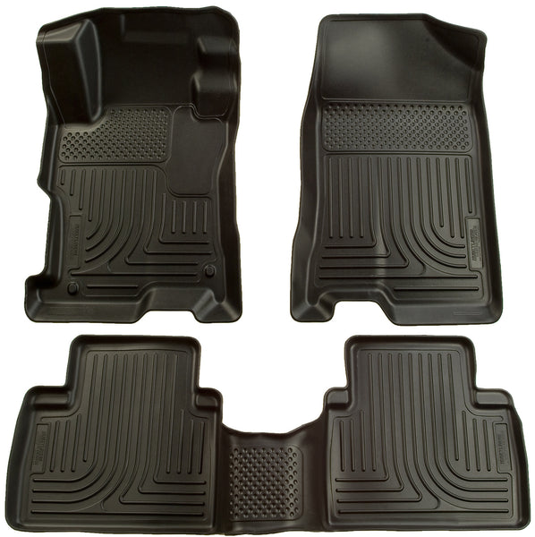 Husky Liners WeatherBeater Front & 2nd Seat Rear Floor Liners Mat for 2006-2009 Mercury Milan FWD - 98301 [2009 2008 2007 2006]