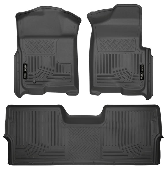 Husky Liners WeatherBeater Front & 2nd Seat Rear Floor Liners Mat (Footwell Coverage) for 2009-2014 Ford F-150 Crew Cab Pickup - 98331 [2014 2013 2012 2011 2010 2009]