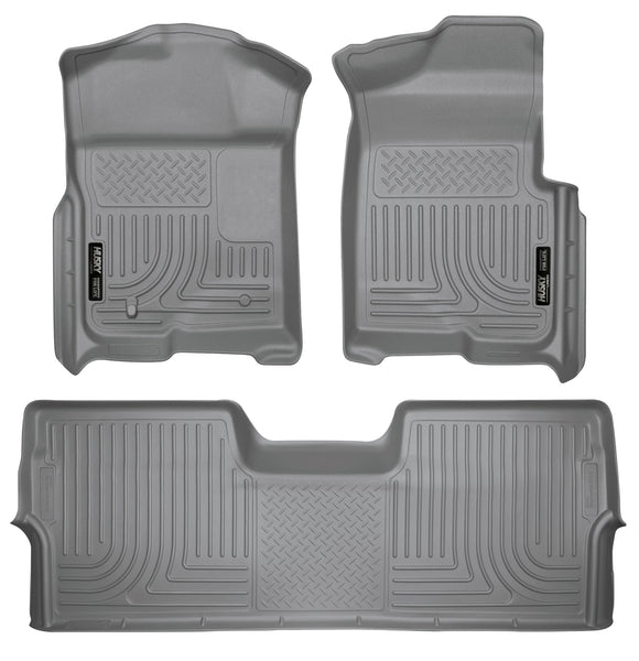 Husky Liners WeatherBeater Front & 2nd Seat Rear Floor Liners Mat (Footwell Coverage) for 2009-2014 Ford F-150 Crew Cab Pickup - 98332 [2014 2013 2012 2011 2010 2009]