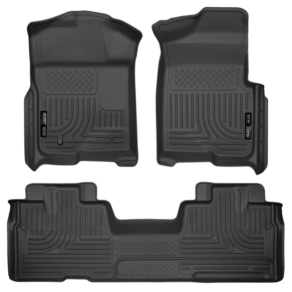 Husky Liners WeatherBeater Front & 2nd Seat Rear Floor Liners Mat (Footwell Coverage) for 2009-2014 Ford F-150 Extended Cab Pickup - 98341 [2014 2013 2012 2011 2010 2009]