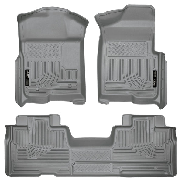 Husky Liners WeatherBeater Front & 2nd Seat Rear Floor Liners Mat (Footwell Coverage) for 2009-2014 Ford F-150 Extended Cab Pickup - 98342 [2014 2013 2012 2011 2010 2009]
