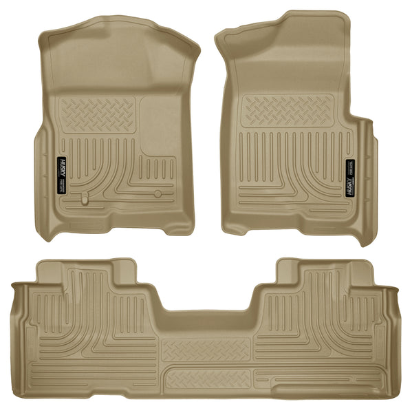 Husky Liners WeatherBeater Front & 2nd Seat Rear Floor Liners Mat (Footwell Coverage) for 2009-2014 Ford F-150 Extended Cab Pickup - 98343 [2014 2013 2012 2011 2010 2009]