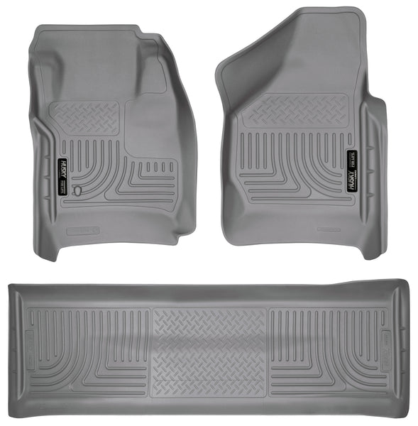 Husky Liners WeatherBeater Front & 2nd Seat Rear Floor Liners Mat (Footwell Coverage) for 2008-2010 Ford F-350 Super Duty Crew Cab Pickup - 98382 [2010 2009 2008]