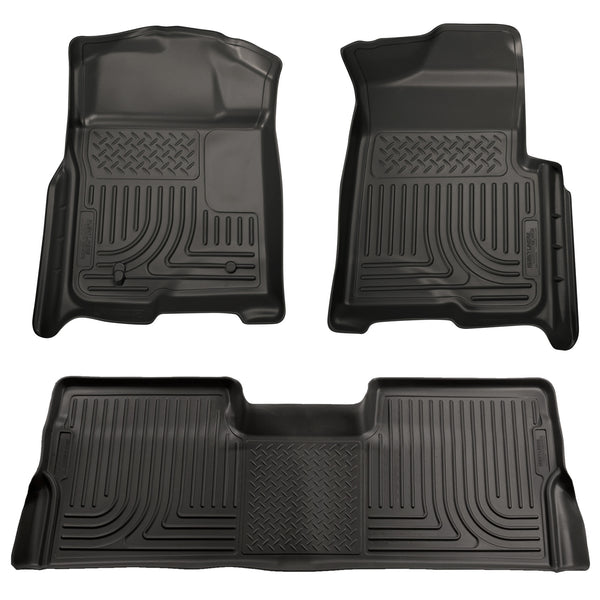 Husky Liners WeatherBeater Front & 2nd Seat Rear Floor Liners Mat (Footwell Coverage) for 2008-2010 Ford F-250 Super Duty Extended Cab Pickup - 98391 [2010 2009 2008]