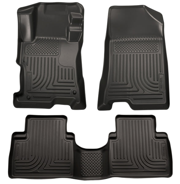 Husky Liners WeatherBeater Front & 2nd Seat Rear Floor Liners Mat for 2008-2012 Honda Accord - 98401 [2012 2011 2010 2009 2008]