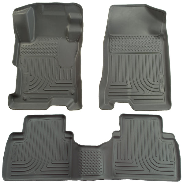 Husky Liners WeatherBeater Front & 2nd Seat Rear Floor Liners Mat for 2006-2011 Honda Civic - 98412 [2011 2010 2009 2008 2007 2006]