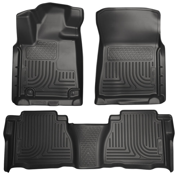 Husky Liners WeatherBeater Front & 2nd Seat Rear Floor Liners Mat (Footwell Coverage) for 2007-2009 Toyota Tundra Extended Crew Cab Pickup - 98581 [2009 2008 2007]