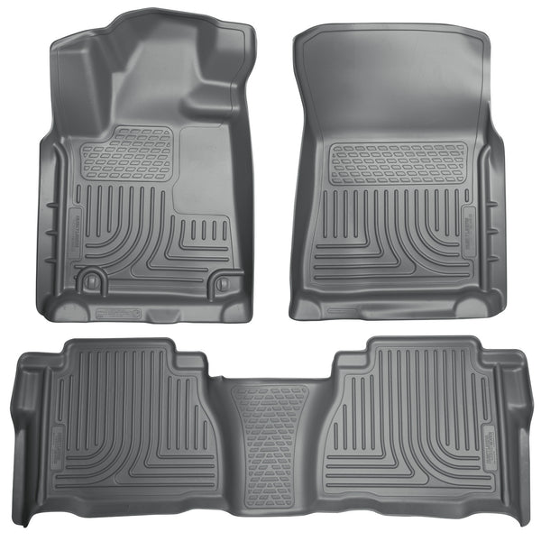 Husky Liners WeatherBeater Front & 2nd Seat Rear Floor Liners Mat (Footwell Coverage) for 2007-2009 Toyota Tundra Extended Crew Cab Pickup - 98582 [2009 2008 2007]