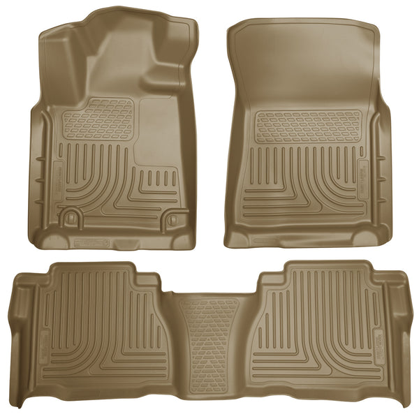 Husky Liners WeatherBeater Front & 2nd Seat Rear Floor Liners Mat (Footwell Coverage) for 2007-2009 Toyota Tundra Extended Crew Cab Pickup - 98583 [2009 2008 2007]