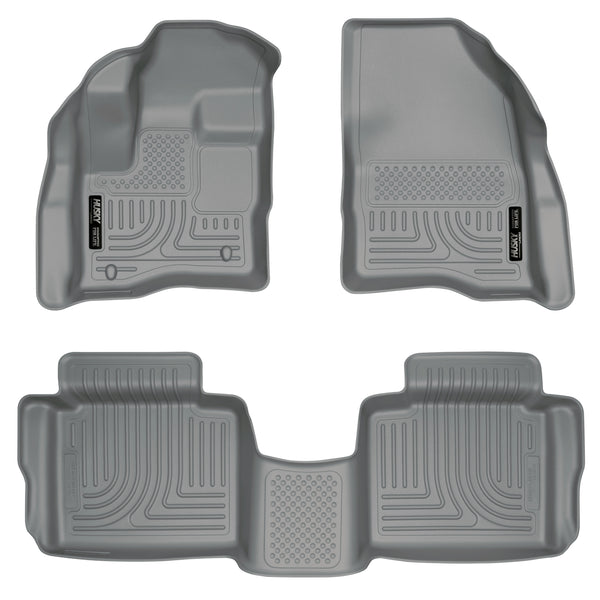 Husky Liners WeatherBeater Front & 2nd Seat Rear Floor Liners Mat for 2010-2019 Ford Taurus - 98702 [2019 2018 2017 2016 2015 2014 2013 2012 2011 2010]