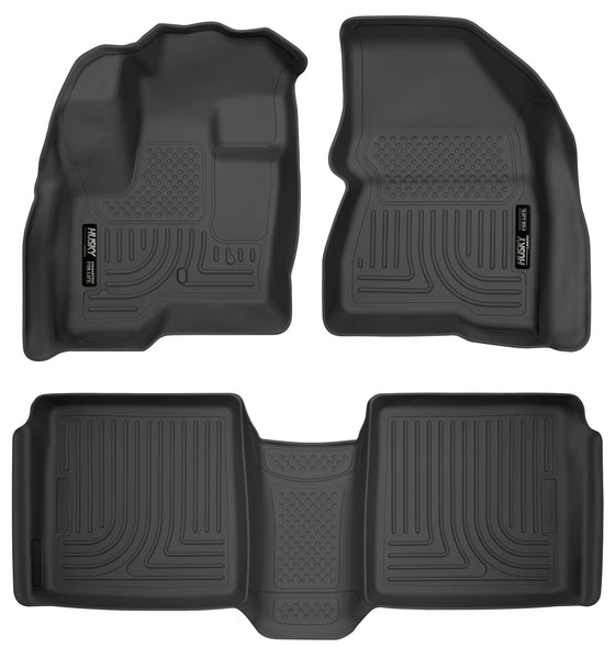 Husky Liners WeatherBeater Front & 2nd Seat Rear Floor Liners Mat for 2010-2019 Lincoln MKT - 98741 [2019 2018 2017 2016 2015 2014 2013 2012 2011 2010]