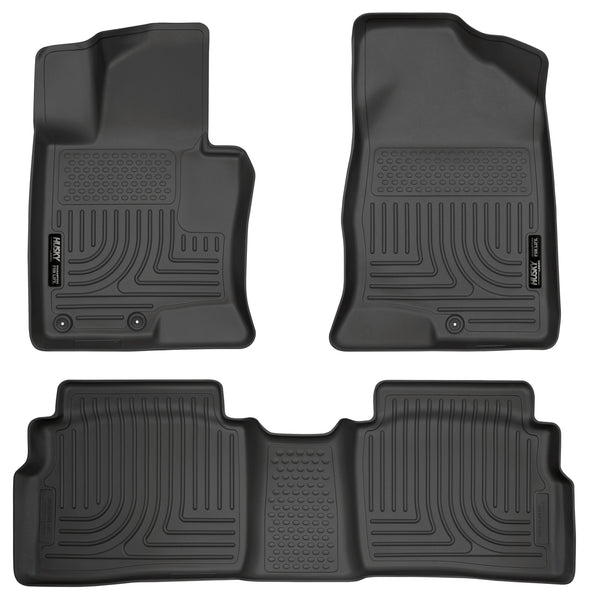 Husky Liners WeatherBeater Front & 2nd Seat Rear Floor Liners Mat for 2011-2014 Hyundai Sonata SE - 98851 [2014 2013 2012 2011]