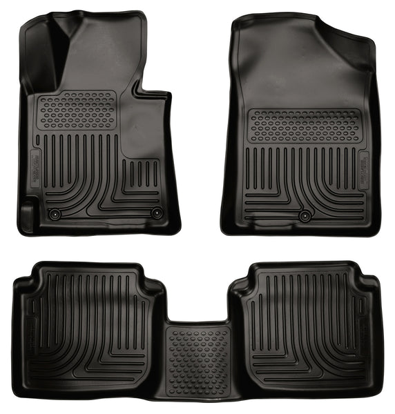 Husky Liners WeatherBeater Front & 2nd Seat Rear Floor Liners Mat for 2011-2013 Hyundai Elantra GLS Sedan - 98891 [2013 2012 2011]