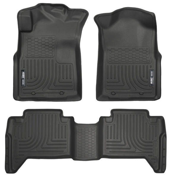 Husky Liners WeatherBeater Front & 2nd Seat Rear Floor Liners Mat (Footwell Coverage) for 2005-2015 Toyota Tacoma Crew Cab Pickup - 98951 [2015 2014 2013 2012 2011 2010 2009 2008 2007 2006 2005]