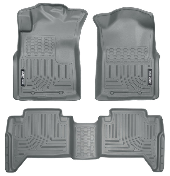 Husky Liners WeatherBeater Front & 2nd Seat Rear Floor Liners Mat (Footwell Coverage) for 2005-2015 Toyota Tacoma Crew Cab Pickup - 98952 [2015 2014 2013 2012 2011 2010 2009 2008 2007 2006 2005]