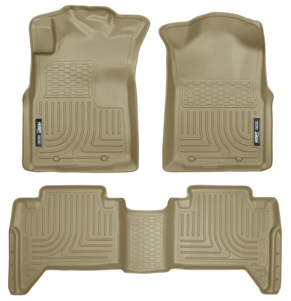 Husky Liners WeatherBeater Front & 2nd Seat Rear Floor Liners Mat (Footwell Coverage) for 2005-2015 Toyota Tacoma Crew Cab Pickup - 98953 [2015 2014 2013 2012 2011 2010 2009 2008 2007 2006 2005]