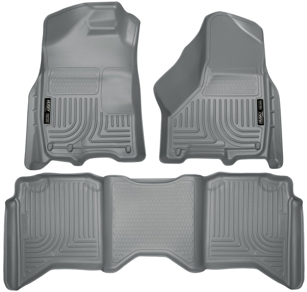 Husky Liners WeatherBeater Front & 2nd Seat Rear Floor Liners Mat for 2011-2018 Ram 3500 Crew Cab Pickup - 99002 [2018 2017 2016 2015 2014 2013 2012 2011]