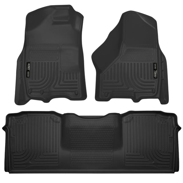 Husky Liners WeatherBeater Front & 2nd Seat Rear Floor Liners Mat for 2011-2018 Ram 3500 Extended Crew Cab Pickup - 99041 [2018 2017 2016 2015 2014 2013 2012 2011]