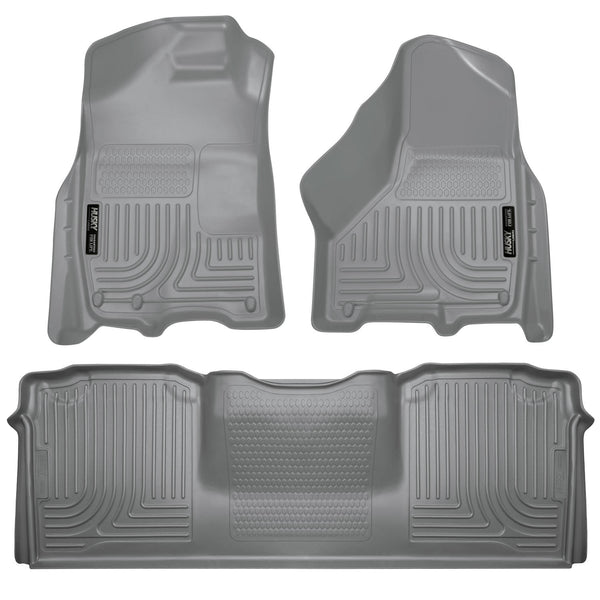 Husky Liners WeatherBeater Front & 2nd Seat Rear Floor Liners Mat for 2011-2018 Ram 3500 Extended Crew Cab Pickup - 99042 [2018 2017 2016 2015 2014 2013 2012 2011]