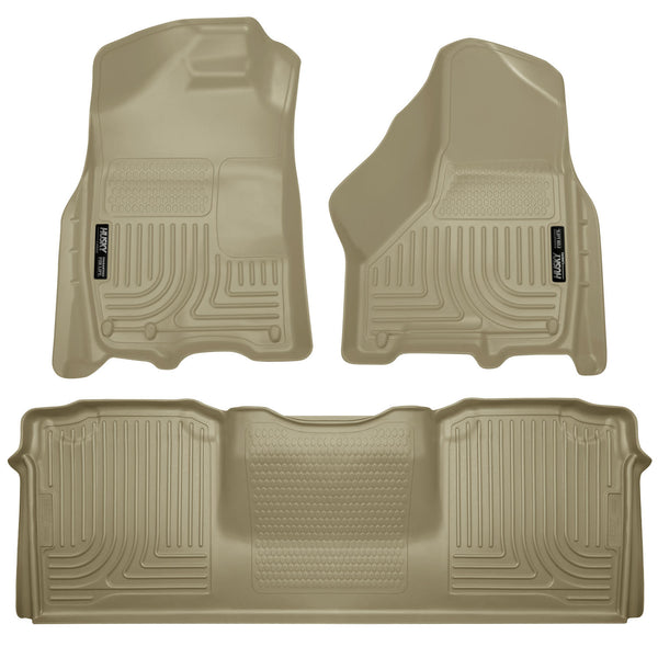 Husky Liners WeatherBeater Front & 2nd Seat Rear Floor Liners Mat for 2011-2018 Ram 3500 Extended Crew Cab Pickup - 99043 [2018 2017 2016 2015 2014 2013 2012 2011]