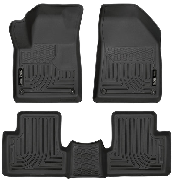 Husky Liners WeatherBeater Front & 2nd Seat Rear Floor Liners Mat for 2016-2019 Jeep Cherokee - 99091 [2019 2018 2017 2016]