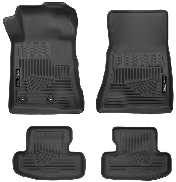 Husky Liners WeatherBeater Front & 2nd Seat Rear Floor Liners Mat for 2016-2019 Ford Mustang Convertible - 99371 [2019 2018 2017 2016]