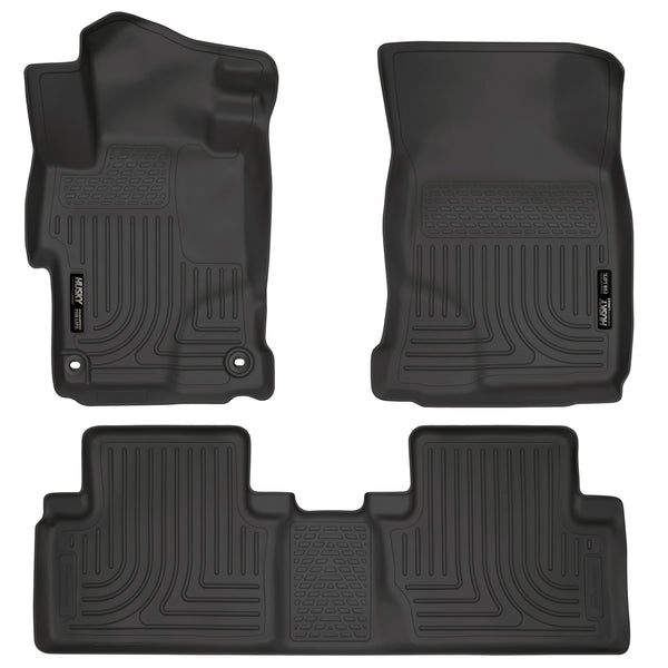 Husky Liners WeatherBeater Front & 2nd Seat Rear Floor Liners Mat for 2014-2015 Honda Civic EX-L - 99441 [2015 2014]