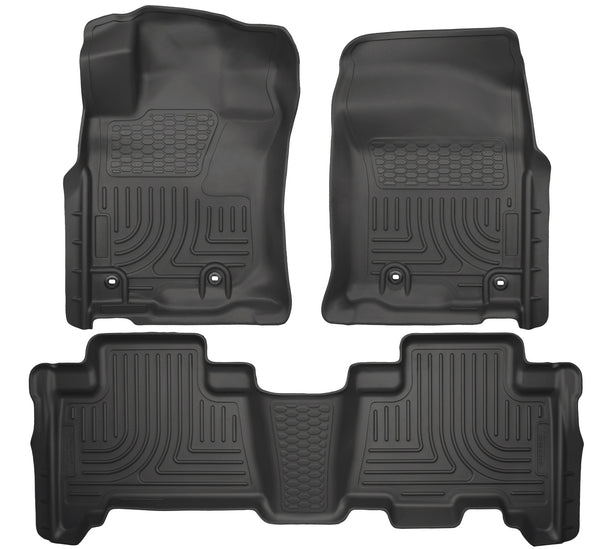 Husky Liners WeatherBeater Front & 2nd Seat Rear Floor Liners Mat for 2013-2019 Toyota 4Runner - 99571 [2019 2018 2017 2016 2015 2014 2013]