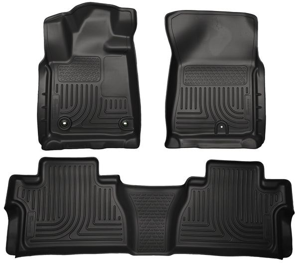 Husky Liners WeatherBeater Front & 2nd Seat Rear Floor Liners Mat (Footwell Coverage) for 2014-2020 Toyota Tundra Extended Crew Cab Pickup - 99581 [2020 2019 2018 2017 2016 2015 2014]