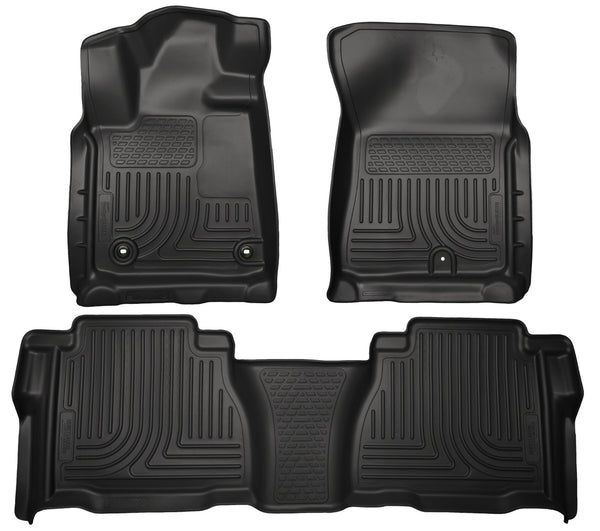 Husky Liners WeatherBeater Front & 2nd Seat Rear Floor Liners Mat (Footwell Coverage) for 2012-2013 Toyota Tundra Extended Crew Cab Pickup - 99591 [2013 2012]