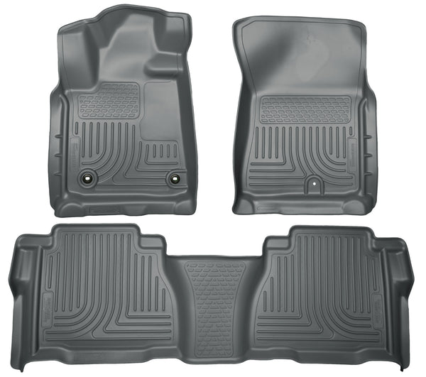 Husky Liners WeatherBeater Front & 2nd Seat Rear Floor Liners Mat (Footwell Coverage) for 2012-2013 Toyota Tundra Extended Crew Cab Pickup - 99592 [2013 2012]