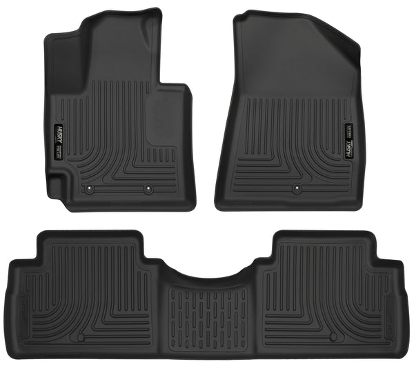 Husky Liners WeatherBeater Front & 2nd Seat Rear Floor Liners Mat for 2014-2019 Kia Soul - 99611 [2019 2018 2017 2016 2015 2014]