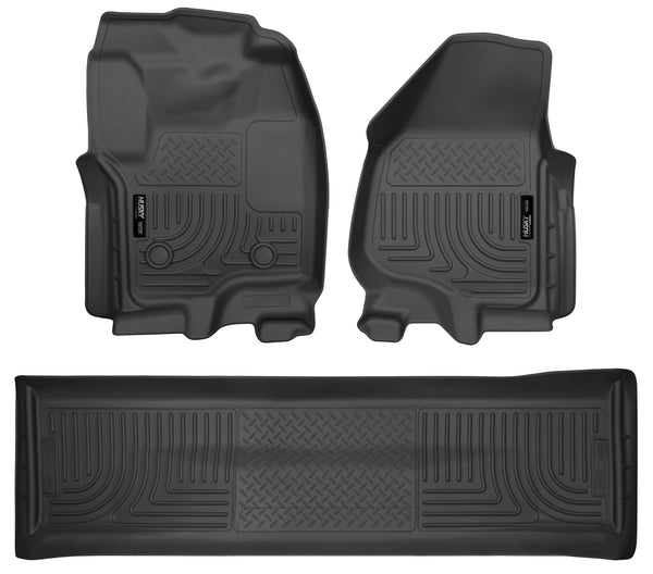 Husky Liners WeatherBeater Front & 2nd Seat Rear Floor Liners Mat (Footwell Coverage) for 2012-2016 Ford F-350 Super Duty Crew Cab Pickup - 99711 [2016 2015 2014 2013 2012]