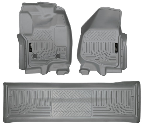 Husky Liners WeatherBeater Front & 2nd Seat Rear Floor Liners Mat (Footwell Coverage) for 2012-2016 Ford F-350 Super Duty Crew Cab Pickup - 99712 [2016 2015 2014 2013 2012]