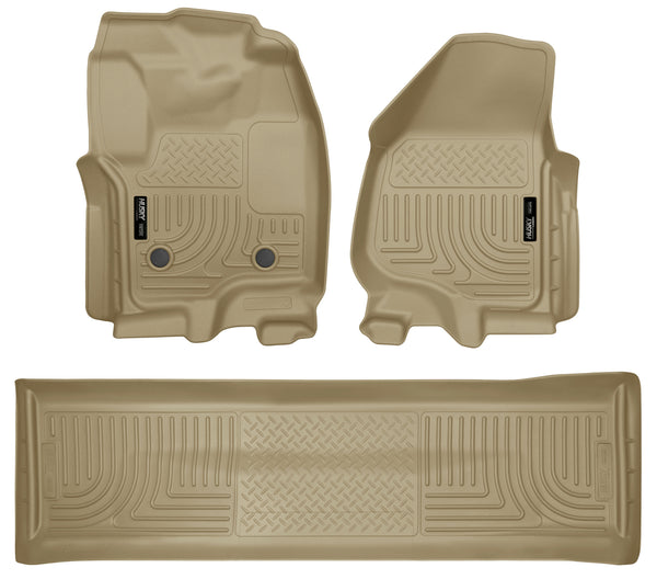 Husky Liners WeatherBeater Front & 2nd Seat Rear Floor Liners Mat (Footwell Coverage) for 2012-2016 Ford F-350 Super Duty Crew Cab Pickup - 99713 [2016 2015 2014 2013 2012]