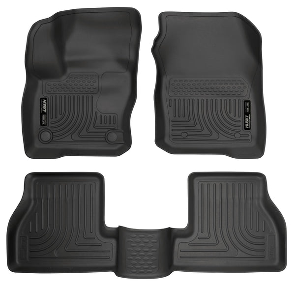 Husky Liners WeatherBeater Front & 2nd Seat Rear Floor Liners Mat for 2017-2018 Ford Focus SEL - 99771 [2018 2017]