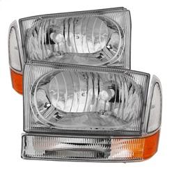 Spyder Auto Crystal Headlights With Bumper Lights - Chrome for 1999-2004 Ford F-350 Super Duty - 9025419 - (2004 2003 2002 2001 2000 1999)