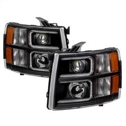 Spyder Auto Projector Headlights - Light Tube Style - Black for 2007-2013 Chevrolet Silverado 1500 - 9027796 - (2013 2012 2011 2010 2009 2008 2007)