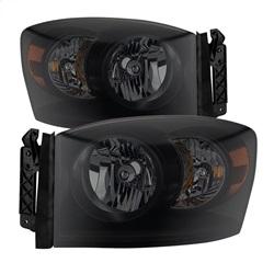 Spyder Auto Amber Crystal Headlights - Black Smoked for 2006-2009 Dodge Ram 2500 - 9030369 - (2009 2008 2007 2006)