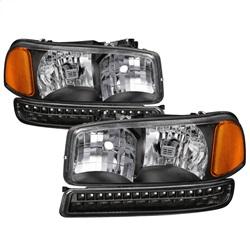 Spyder Auto Headlights & LED Bumper Lights - Black for 2001-2006 GMC Sierra 1500 SLE - 9037399 - (2006 2005 2004 2003 2002 2001)