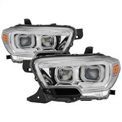 Spyder Auto DRL Light Bar Projector Headlights with Sequential Turn Signal - Chrome for 2017-2018 Toyota Tacoma TRD Pro - 9039263 - (2018 2017)