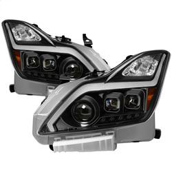 Spyder Auto DRL Light Bar Projector Headlights with Sequential Turn Signal - Black for 2012-2013 Infiniti G37 X Coupe - 9039331 - (2013 2012)