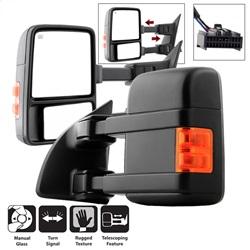 Spyder Auto L&R Manual Extendable - Manual Adjust Mirror with LED Signal Amber - SET for 1999-2015 Ford F-350 Super Duty - 9935794 - (2015 2014 2013 2012 2011 2010 2009 2008 2007 2006 2005 2004 2003 2002 2001 2000 1999)