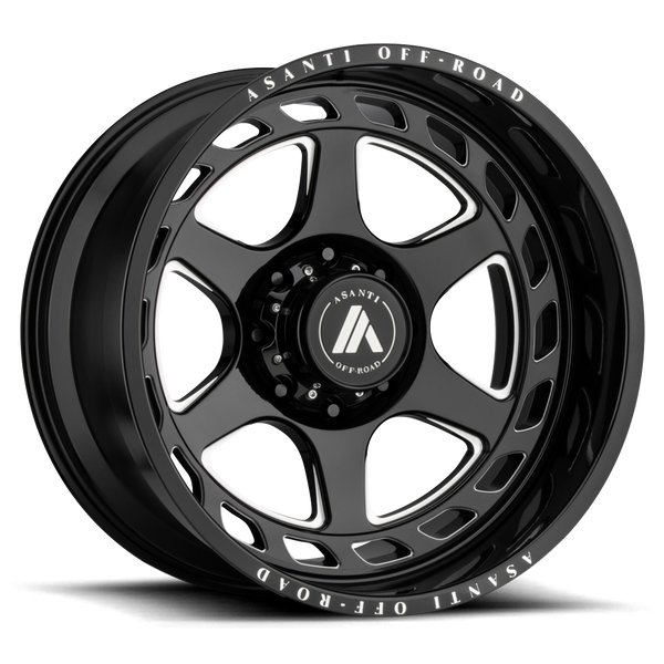 Asanti Off Road AB816 ANVIL GLOSS BLACK MILLED Wheels for 2020-2022 JEEP GLADIATOR [LIFTED ONLY] - 20X12 -44 MM - 20"  - (2022 2021 2020)