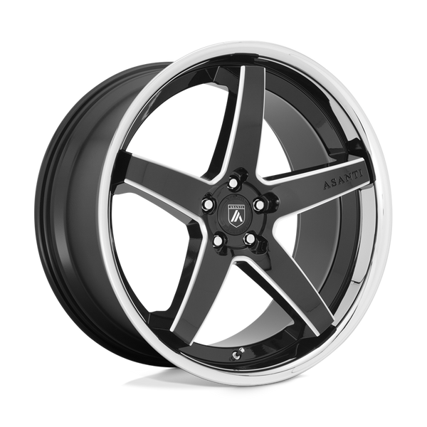 Asanti Black ABL31 REGAL GLOSS BLACK MILLED WITH CHROME LIP Wheels for 2014-2016 ACURA MDX [] - 20X9 35 mm - 20"  - (2016 2015 2014)