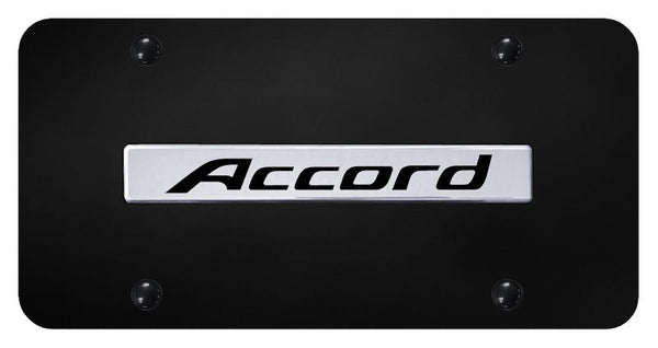 Honda Accord Chrome on Black 3D Bar License Plate - ACC.N.CB