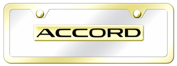 Honda Accord Name Mini Kit - Gold on Mirrored License Plate - ACC.N.GCMK