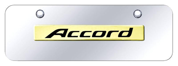 Honda Accord Gold on Chrome 3D Bar Mini License Plate - ACC.N.GCM