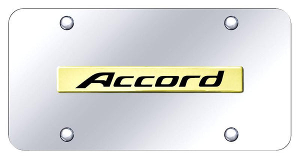 Honda Accord Gold on Chrome 3D Bar License Plate - ACC.N.GC