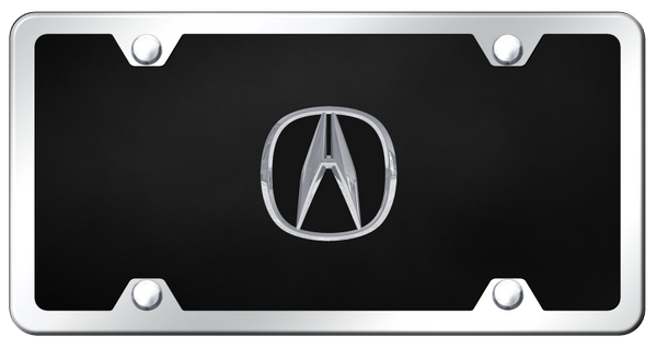 Acura Acura Plate Kit - Chrome on Black License Plate - ACU.CBK